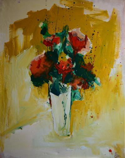 Painting « A warm moment of flowers», oil, enamel, canvas. Painter Melnyk Ihor. Buy painting