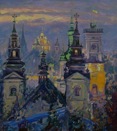 Painting «Evening Lviv», oil, canvas. Painter Pavlenko Leonid. Buy painting