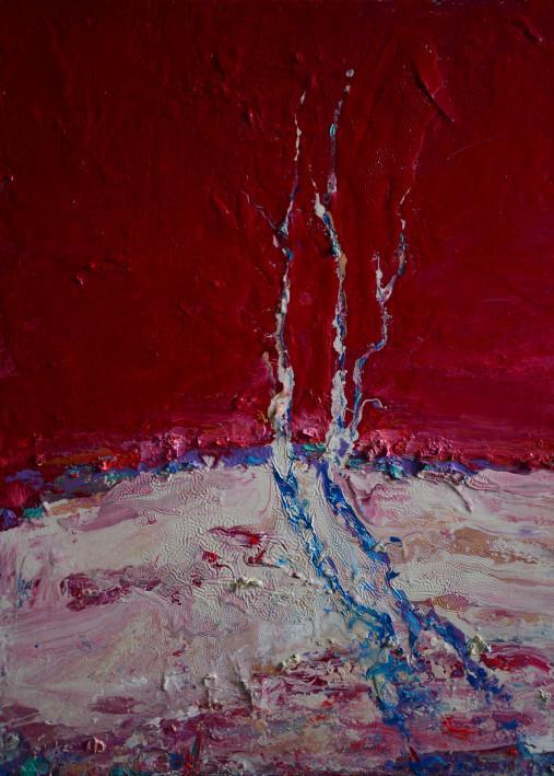 Painting «Red reflexes», oil, enamel, canvas. Painter Melnyk Ihor. Buy painting