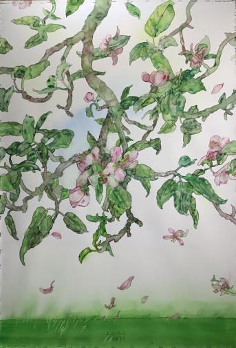 Картина «Весняні звуки», акварель, папір. Художниця Булкіна Анна. Купити картину