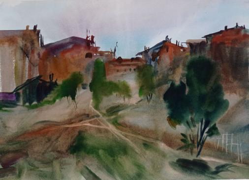Painting «Part of the old quarter», watercolor, paper. Painter Stoliarova Iryna. Buy painting