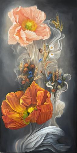 Картина «Квітуча душа України», олійні фарби, полотно. Художниця Альохіна Анастасія. Купити картину