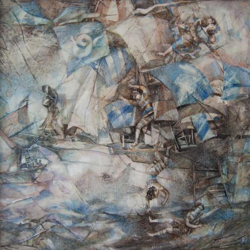 Painting «Swimming in the open sea», levkas, tempera, hardboard. Painter Erofeeva Olga. Buy painting