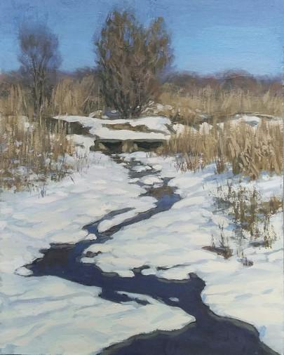 Painting «Through the snow», acrylic, hardboard. Painter Korinok Viktor. Buy painting
