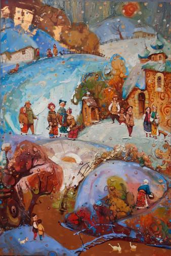 Painting «First snow», oil, canvas. Painter Zbrutska Oksana. Buy painting