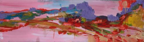Painting «Pink landscape», acrylic, canvas, hardboard, wooden board. Painter Melnyk Ihor. Buy painting