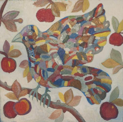 Painting «Jay on an apple tree», oil, canvas. Painter Ilchenko Volodymyr. Buy painting