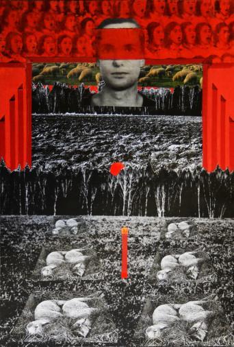 Painting «Sacrifice», mixed media, collage, paper. Painter Drozdova Mariia. Buy painting