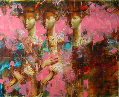 Painting «women on pink», oil, canvas. Painter Dobrodii Oleksandr. Buy painting