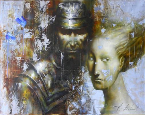 Painting «Woman and knight», oil, canvas. Painter Dobrodii Oleksandr. Buy painting