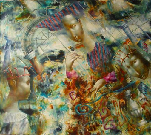 Painting «Woman and two kings», oil, canvas. Painter Dobrodii Oleksandr. Buy painting