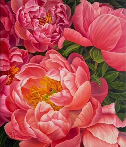 Painting «Pink peonies », oil, canvas. Painter Aliokhina Anastasiia. Buy painting
