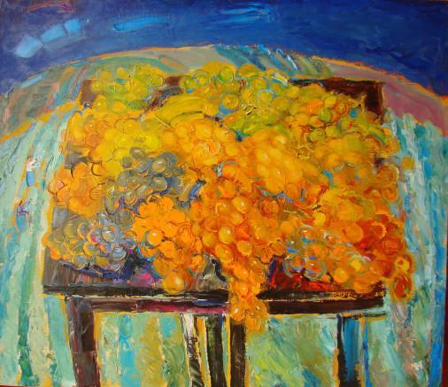 Painting «Golden grapes», oil, canvas. Painter Pantelemonova Inna. Buy painting