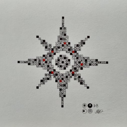 Painting «Pixel polar star», marker and felt-tip pen, ballpoint pen, paper. Painter Kurochka Mykhailo. Buy painting