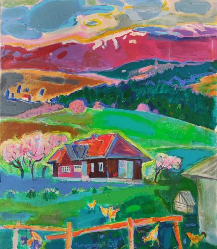 Painting «Spring in the Carpathians», acrylic, canvas. Painter Makedonskyi Pavlo. Buy painting