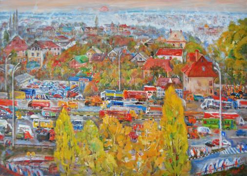 Painting «Kyiv. Autumn on Borshchagovka», oil, canvas. Painter Kyrylenko-Barannikova Halyna. Buy painting