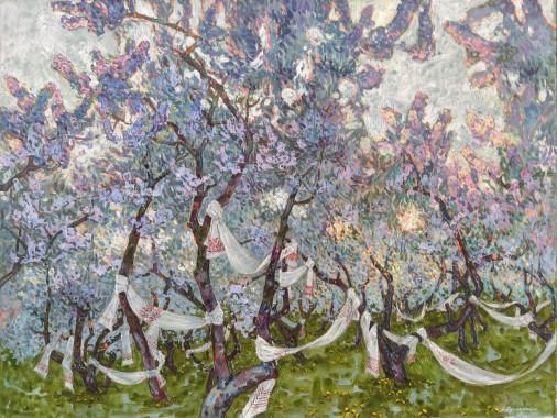 Картина «Квітучі дерева», акрил, полотно. Художниця Сушарник Анна. Купити картину