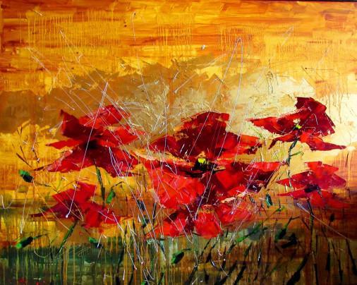 Painting «Red poppies», oil, canvas. Painter Kolos Anna. Buy painting