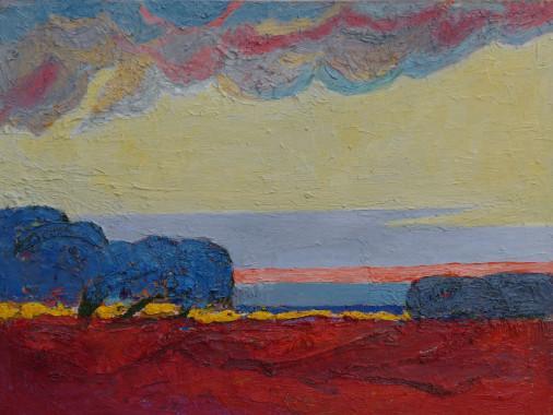 Painting «Catnip landscape, plowed field», oil, canvas. Painter Ilchenko Volodymyr. Buy painting