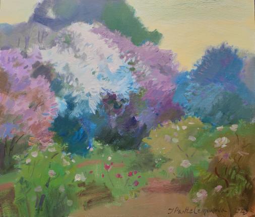 Картина «Ранок у весняному саду», олійні фарби, полотно. Художниця Пантелемонова Інна. Купити картину
