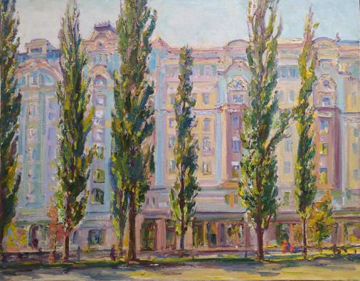 Painting «Kyiv. Poplars on Shevchenko Boulevard», oil, canvas. Painter Pavlenko Leonid. Buy painting