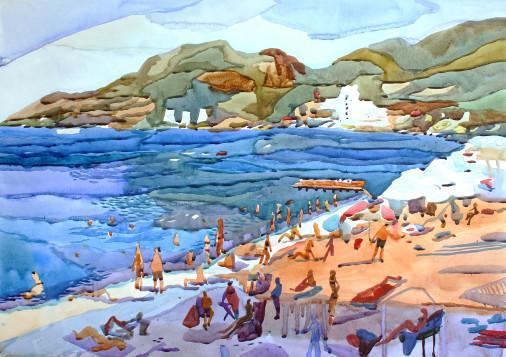 Painting «Sea view in Turunch», watercolor, paper. Painter Belaschuk Tetiana. Buy painting