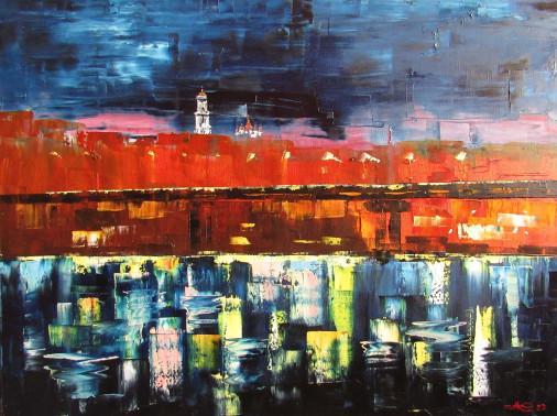 Painting «Reflection. Dnieper», oil, canvas. Painter Kolos Anna. Buy painting