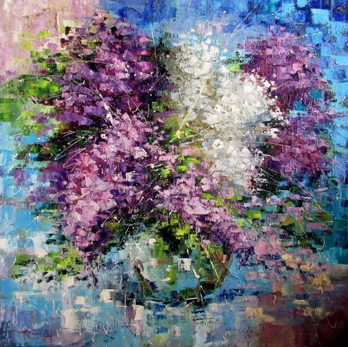 Painting «mood Lilac», oil, canvas. Painter Kolos Anna. Buy painting