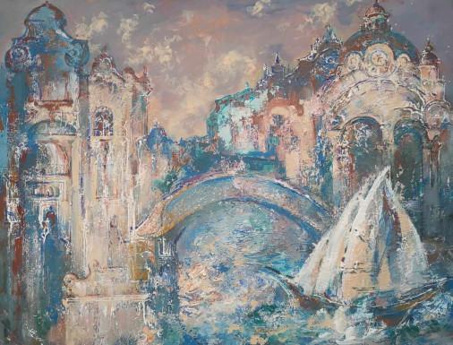 Painting «Fairytale city», oil, canvas. Painter Herasymenko Nataliia. Buy painting