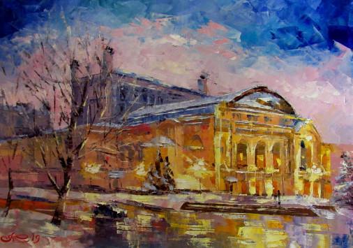Картина «Оперный театр. Киев», масло, холст. Художница Колос Анна. Купить картину