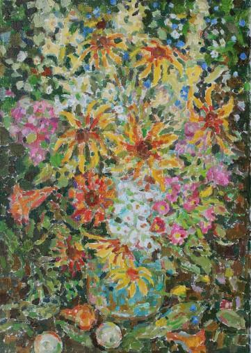 Painting «Flowers. Autumn», oil, canvas. Painter Chudnovsky Roman. Buy painting