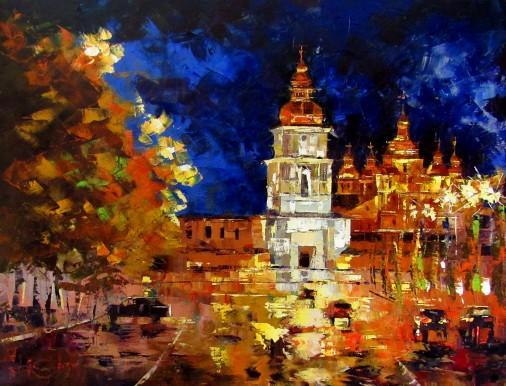 Картина «Светящийся Киев», масло, холст. Художница Колос Анна. Купить картину