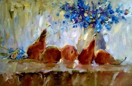 Painting «Аutumn pears», oil, cardboard. Painter Terebylo Mykhailo. Buy painting