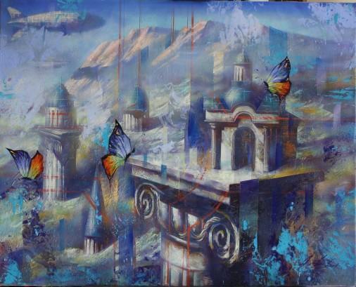 Painting «Landscape with a capital», oil, canvas. Painter Dobrodii Oleksandr. Buy painting