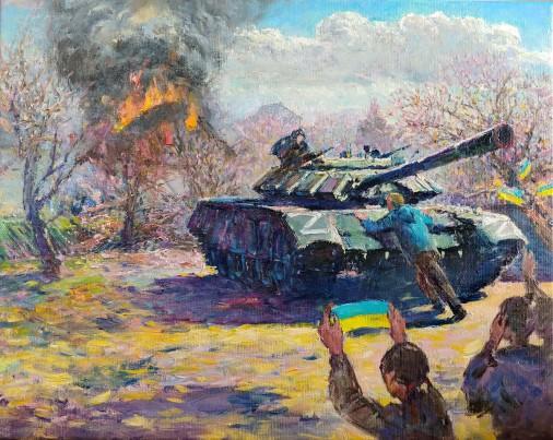 Painting «Glory to heroes», oil, canvas. Painter Gunchenko Svіtlana. Buy painting