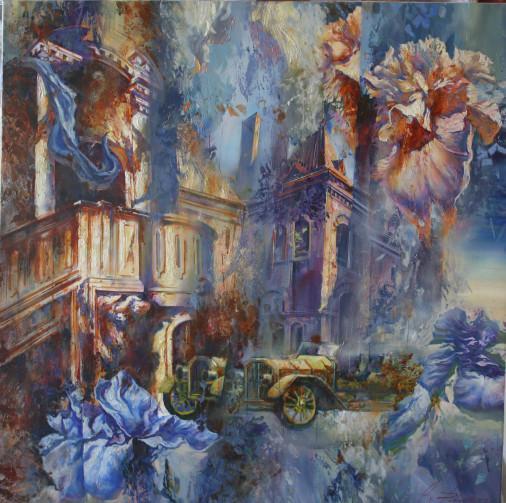 Painting «yellow car», oil, canvas. Painter Dobrodii Oleksandr. Buy painting