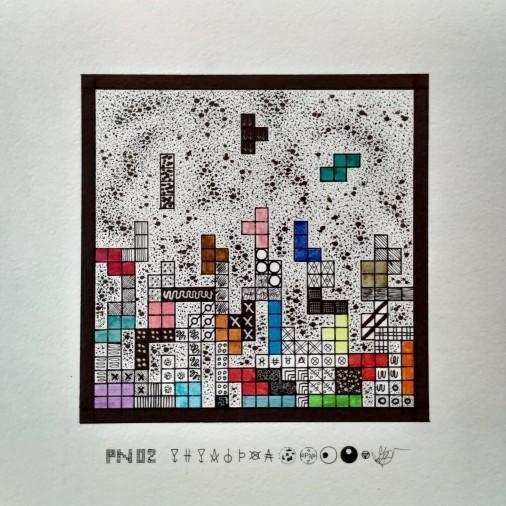 Painting «Tetris», marker and felt-tip pen, ballpoint pen, paper. Painter Kurochka Mykhailo. Buy painting