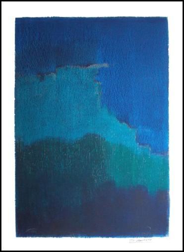 Painting «Carpathians. Blue mountains, the fog is floating», oil, acrylic, mixed media, pastel, paper. Painter Zheltonogov Oleksii. Buy painting