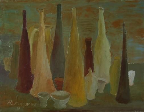 Painting «Stages of painting. Different ceramics», oil, canvas. Painter Zheltonogov Oleksii. Buy painting