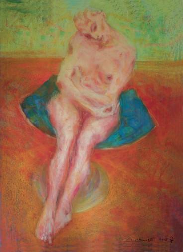 Painting «NU. Woman 2», oil, pastel, paper. Painter Zheltonogov Oleksii. Buy painting