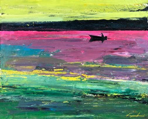 Painting «windy evening», oil, cardboard. Painter Korniievskyi Serhii. Buy painting