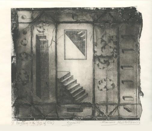 Картина «Дихання в тумані (війни) 2», офорт, папір. Художниця Маслова Маріанна. Купити картину