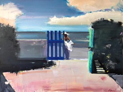 Painting «Blue gate», oil, canvas. Painter Korniievskyi Serhii. Buy painting