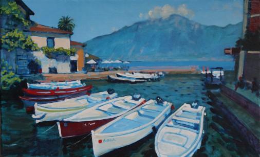 Painting «Boats Limone», oil, canvas. Painter Timoshenko Vladimir. Buy painting