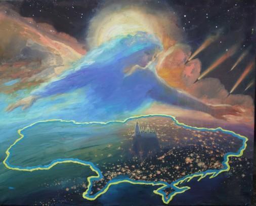Картина «Покров Оранти(Богині Матері) над Україною», олійні фарби, полотно. Художниця Самойлик Олена. Купити картину
