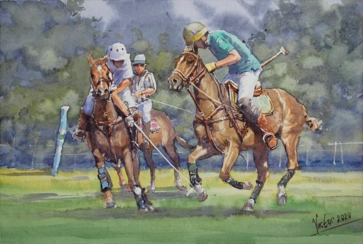 Painting “Polo game“