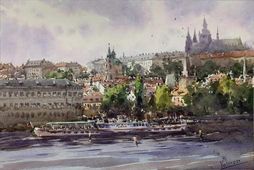 Painting «Prague, cloudy», watercolor, paper. Painter Mykytenko Viktor. Buy painting