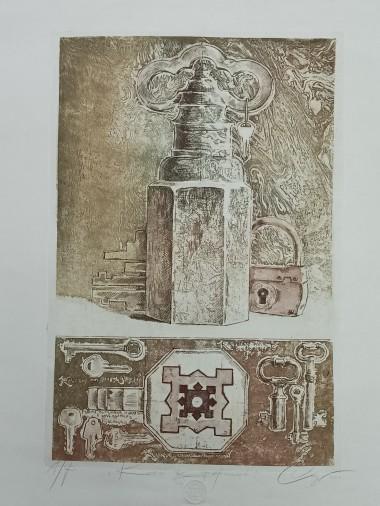 Painting «Keys to the fortress», etching, paper. Painter Starchenko Vyacheslav. Buy painting