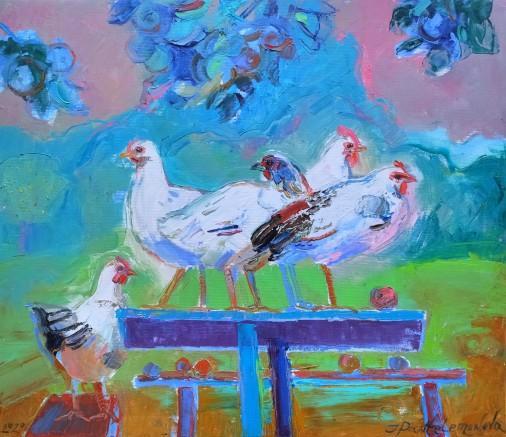 Painting «Under the apple tree », oil, canvas. Painter Pantelemonova Inna. Buy painting