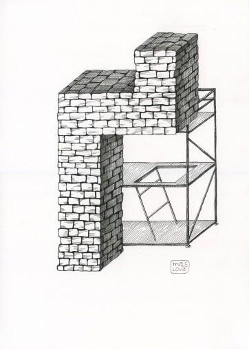 Painting «from the series “Scaffolding” “Letter Ґ”», ink, paper. Painter Maslova Marianna. Buy painting